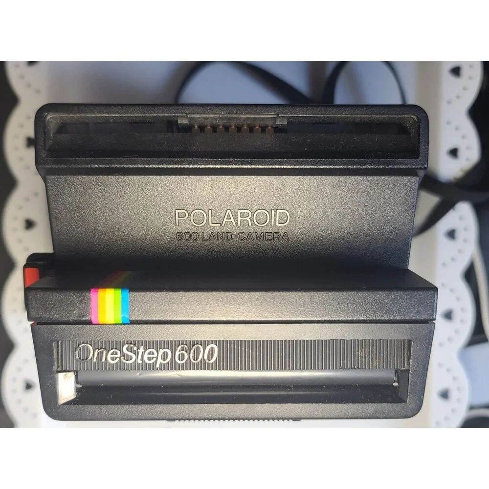 Vintage Polaroid OneStep 600 Instant Film Land Camera, Rainbow Stripe - UNTESTED